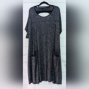 Soft Knit Pocket T-Shirt Dress in Heather Charcoal Plus Size 😊 4X W/ Pockets 😲